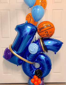 blue and orange birthday balloons Philadelphia